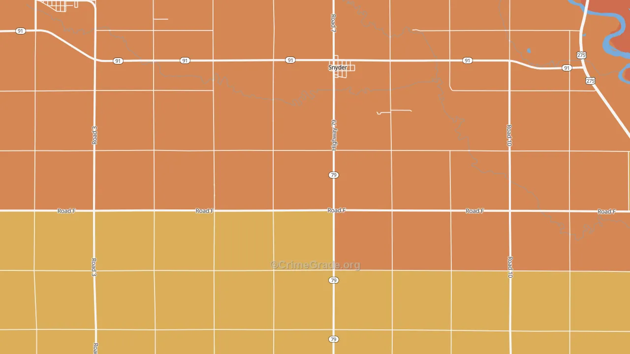 Snyder, NE Map of Theft Rates