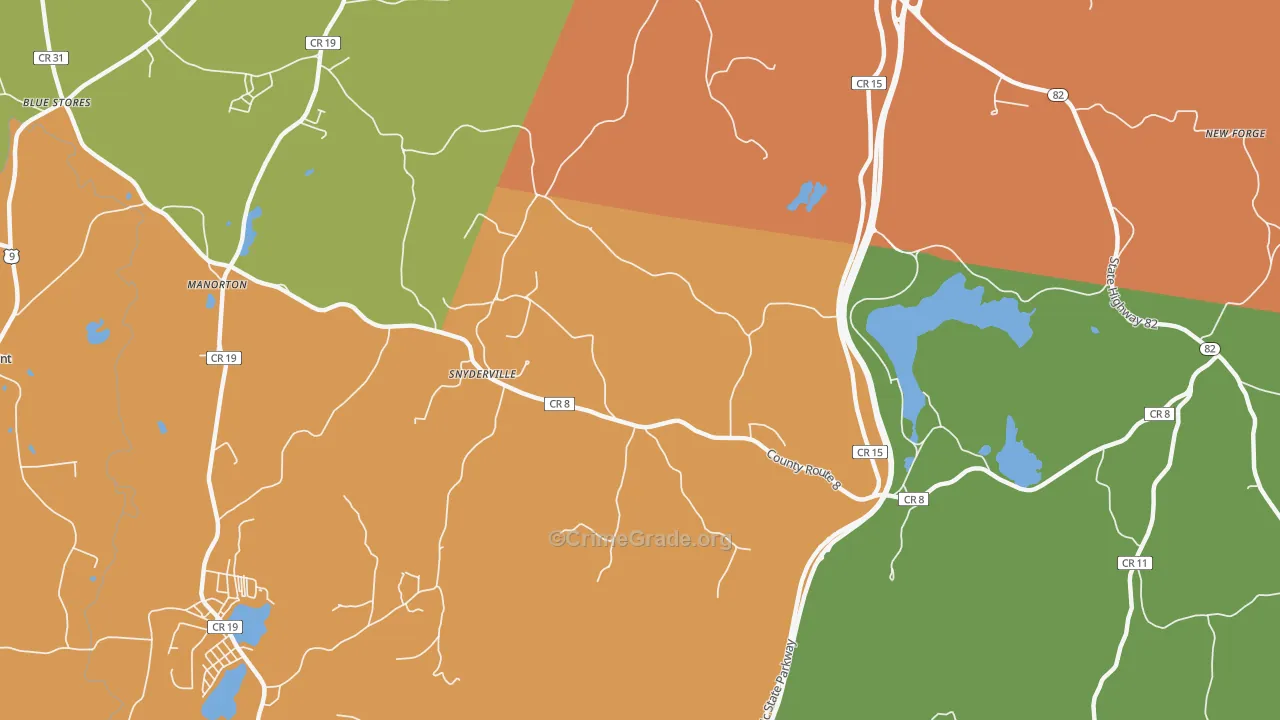 Snyderville, NY Map of Theft Rates