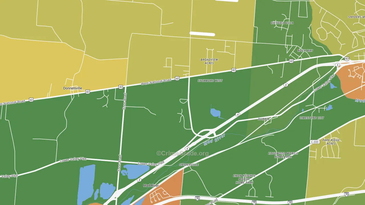 Snyderville, OH Map of Theft Rates