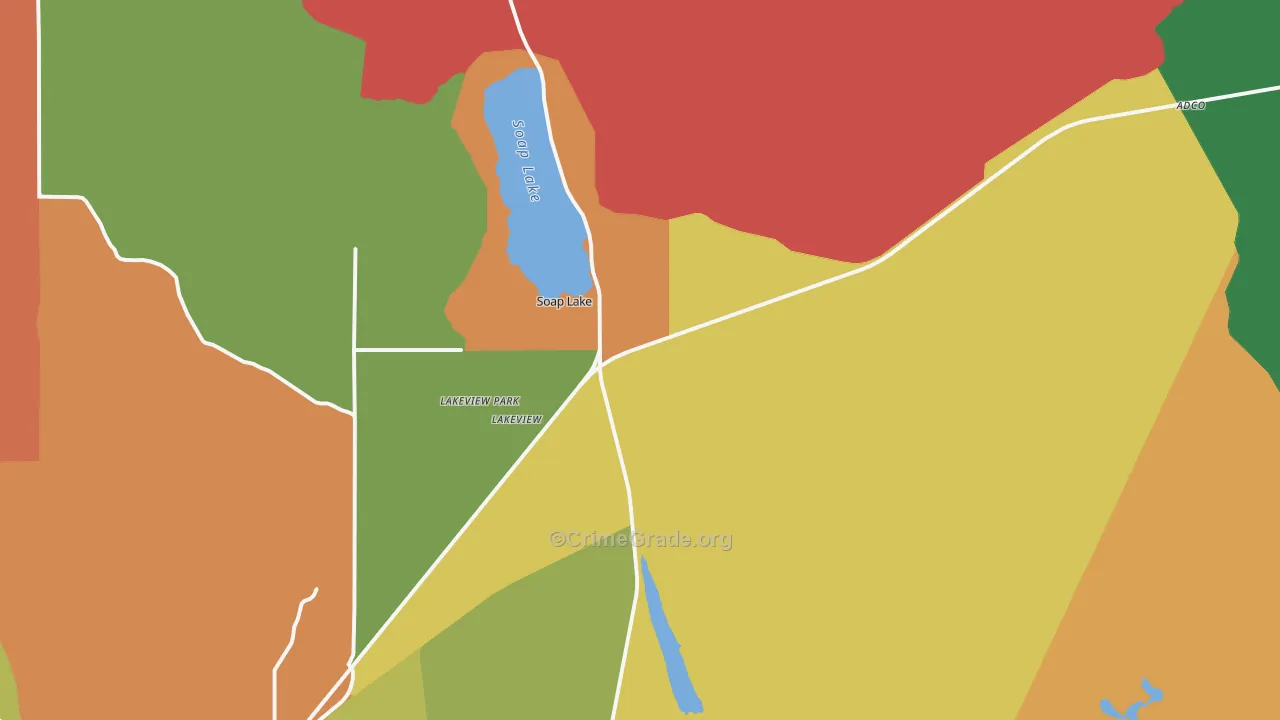 Soap Lake, WA Map of Theft Rates