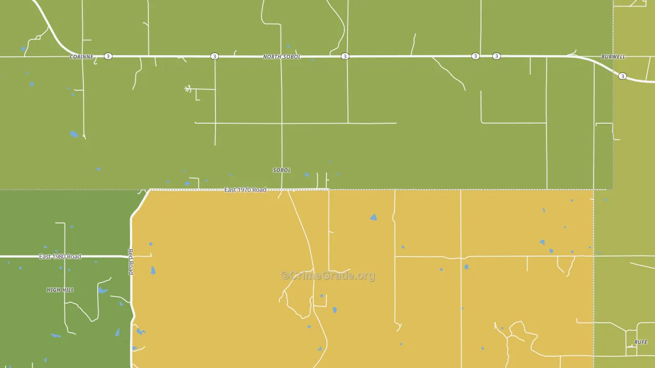 Sobol, OK Map of Theft Rates