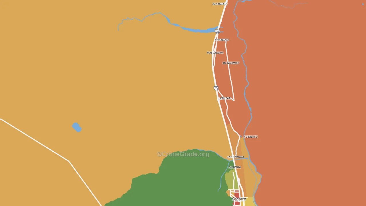 Socorro County, NM Map of Theft Rates