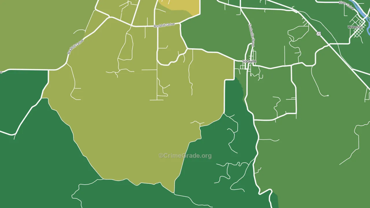 Sodaville, OR Map of Theft Rates