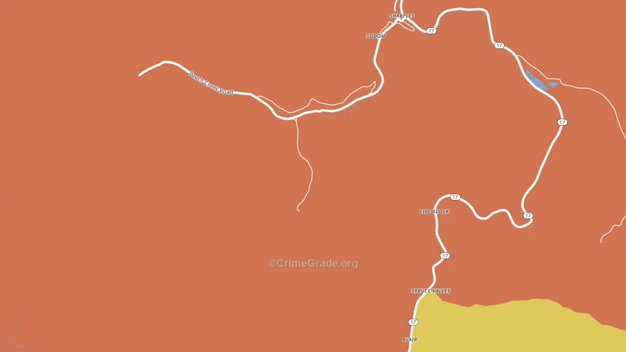 Sodom, WV Map of Theft Rates