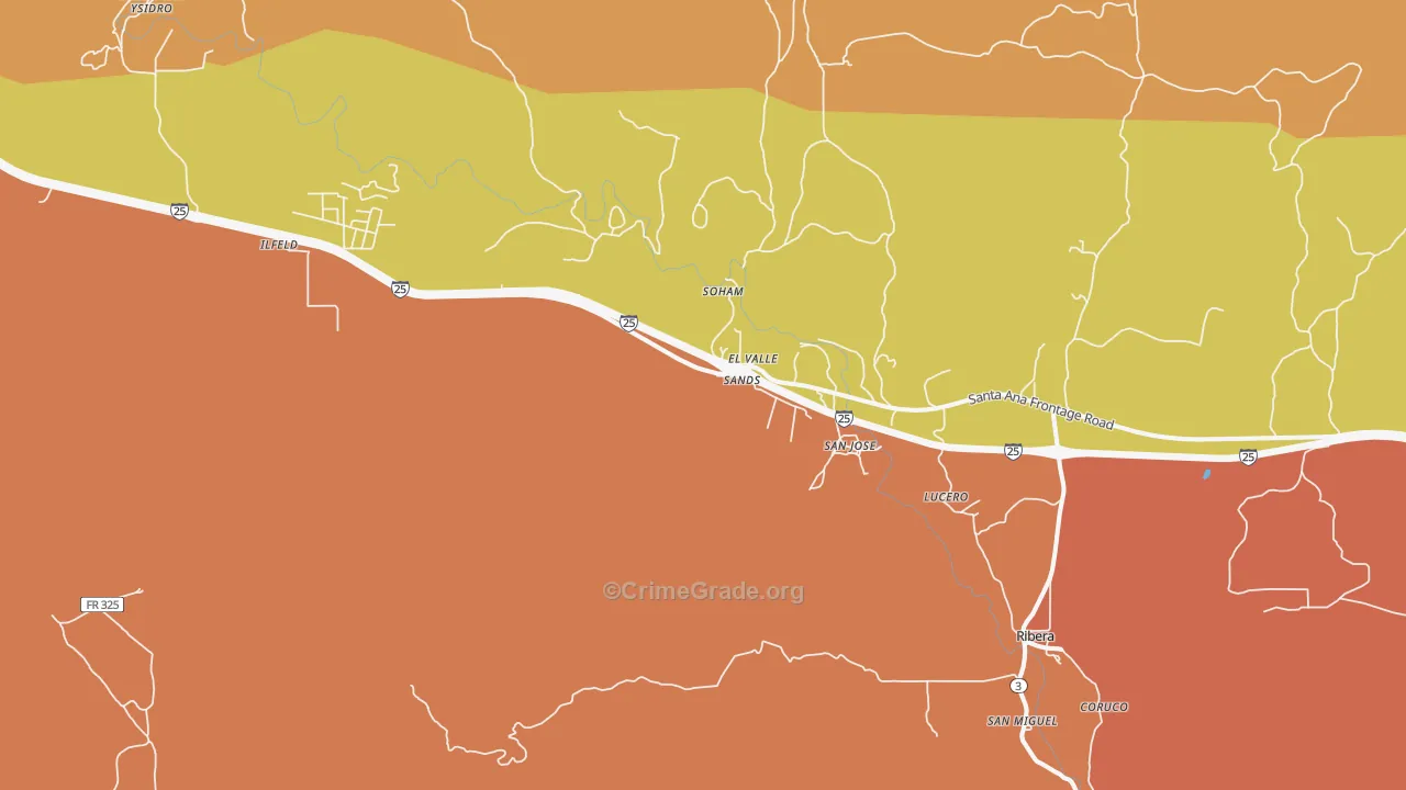 Soham, NM Map of Theft Rates