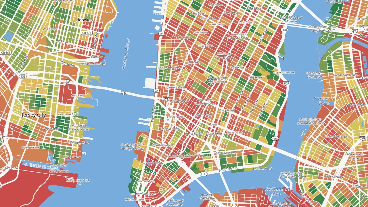 Soho, Manhattan, NY Map of Theft Rates