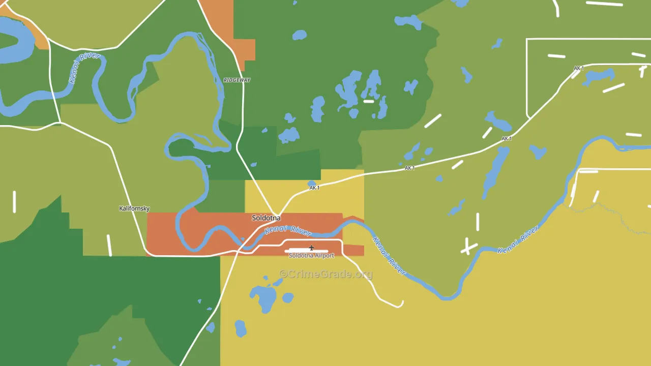 Soldotna, AK Map of Theft Rates
