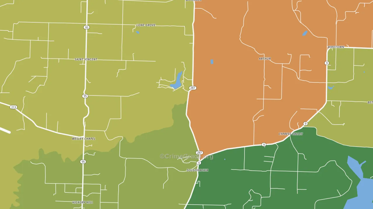 Solgohachia, AR Map of Theft Rates