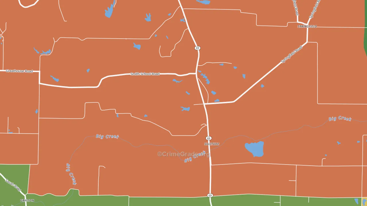 Solitude, IN Map of Theft Rates