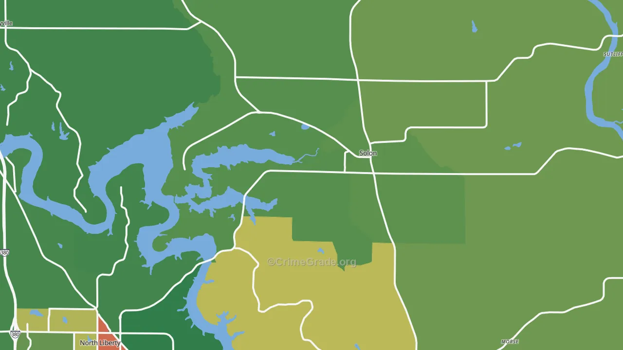 Solon, IA Map of Theft Rates