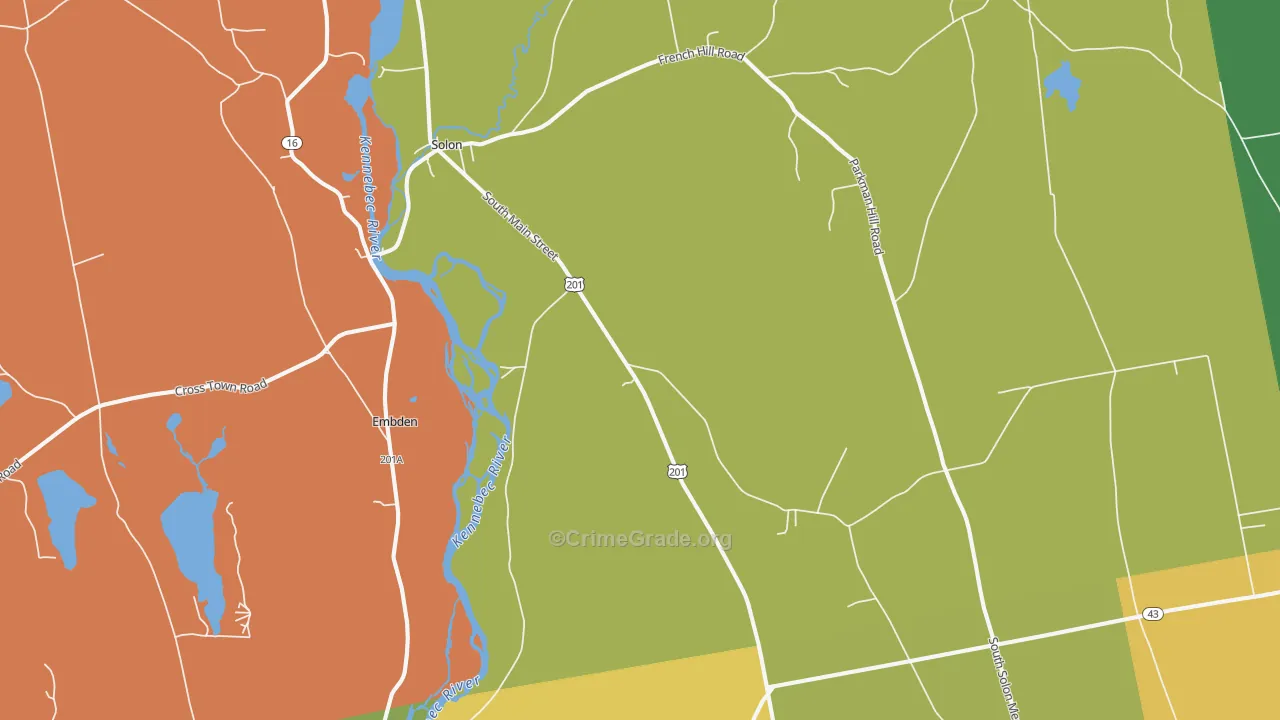 Solon, ME Map of Theft Rates