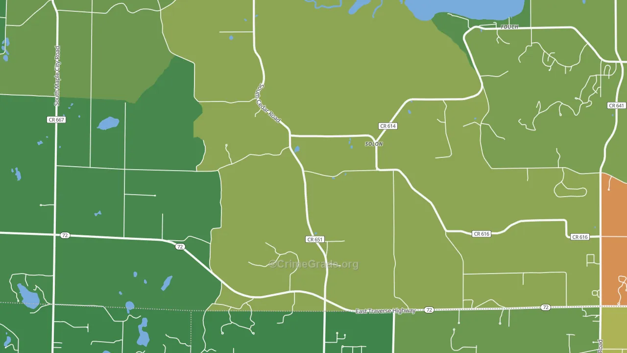 Solon, MI Map of Theft Rates