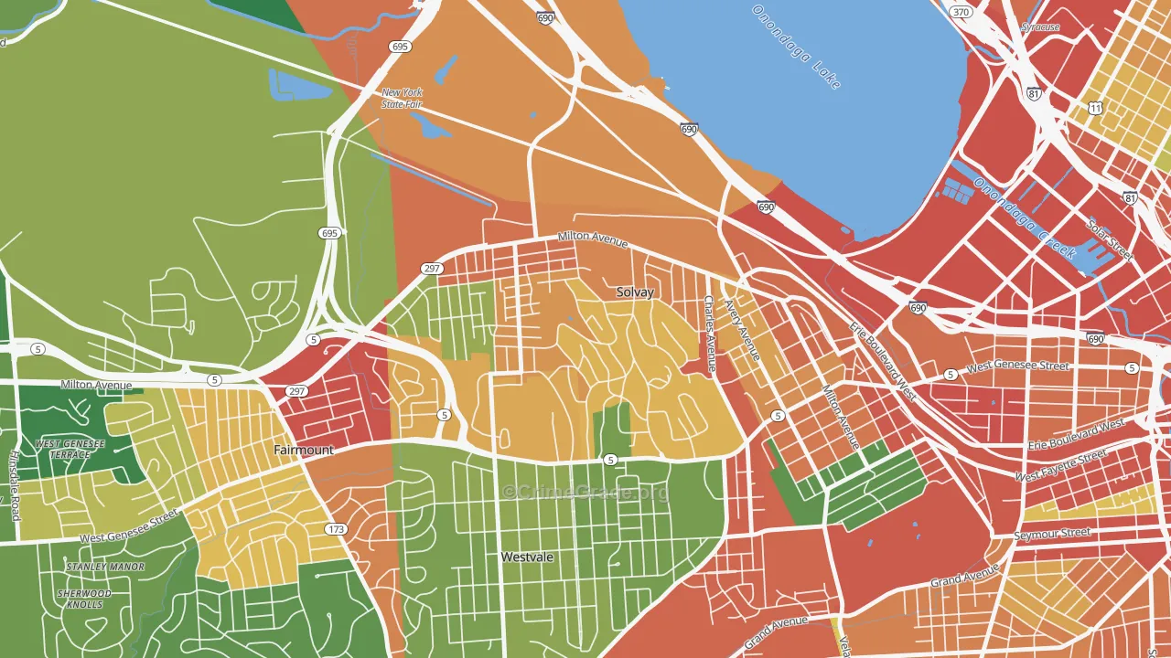 Solvay, NY Map of Theft Rates