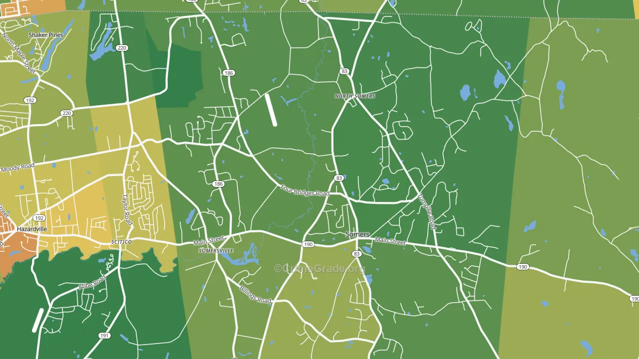 Somers, CT Map of Theft Rates