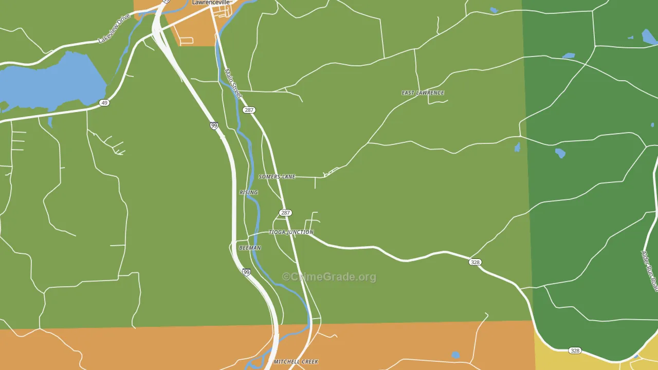 Somers Lane, PA Map of Theft Rates