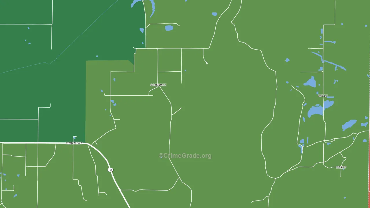 Somerset, IL Map of Theft Rates
