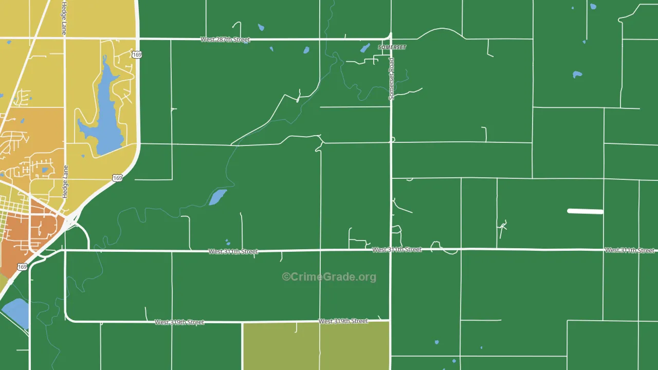 Somerset, KS Map of Theft Rates