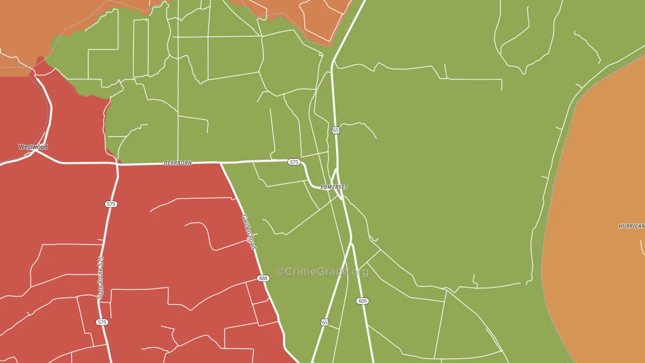 Somerset, LA Map of Theft Rates