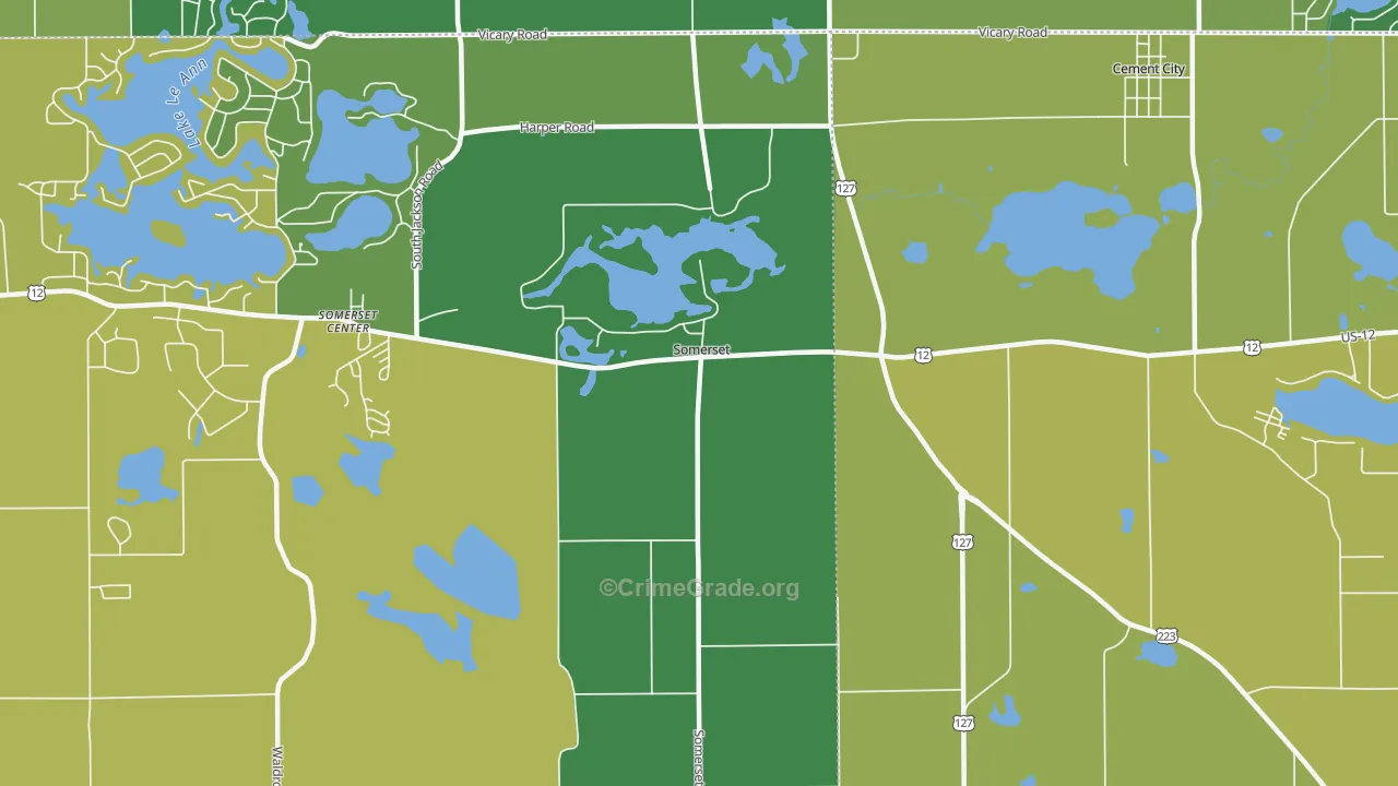 Somerset, MI Map of Theft Rates