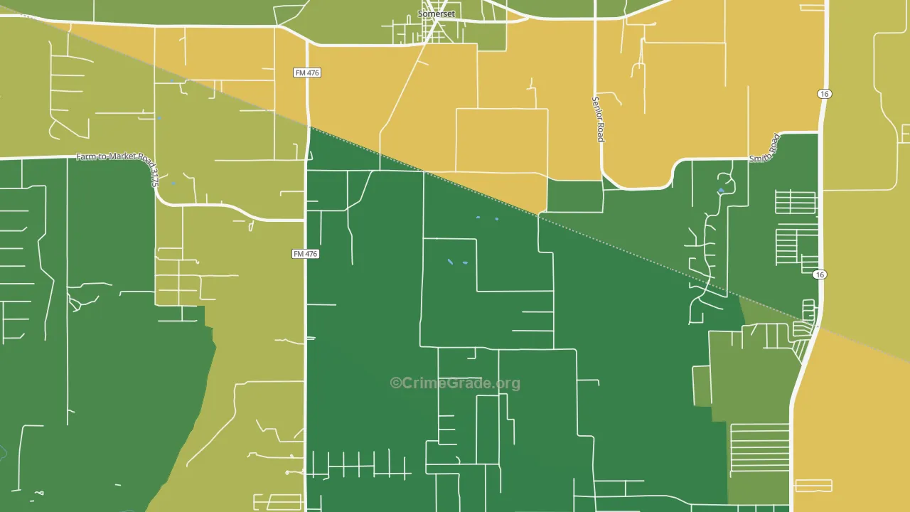 Somerset, TX Map of Theft Rates
