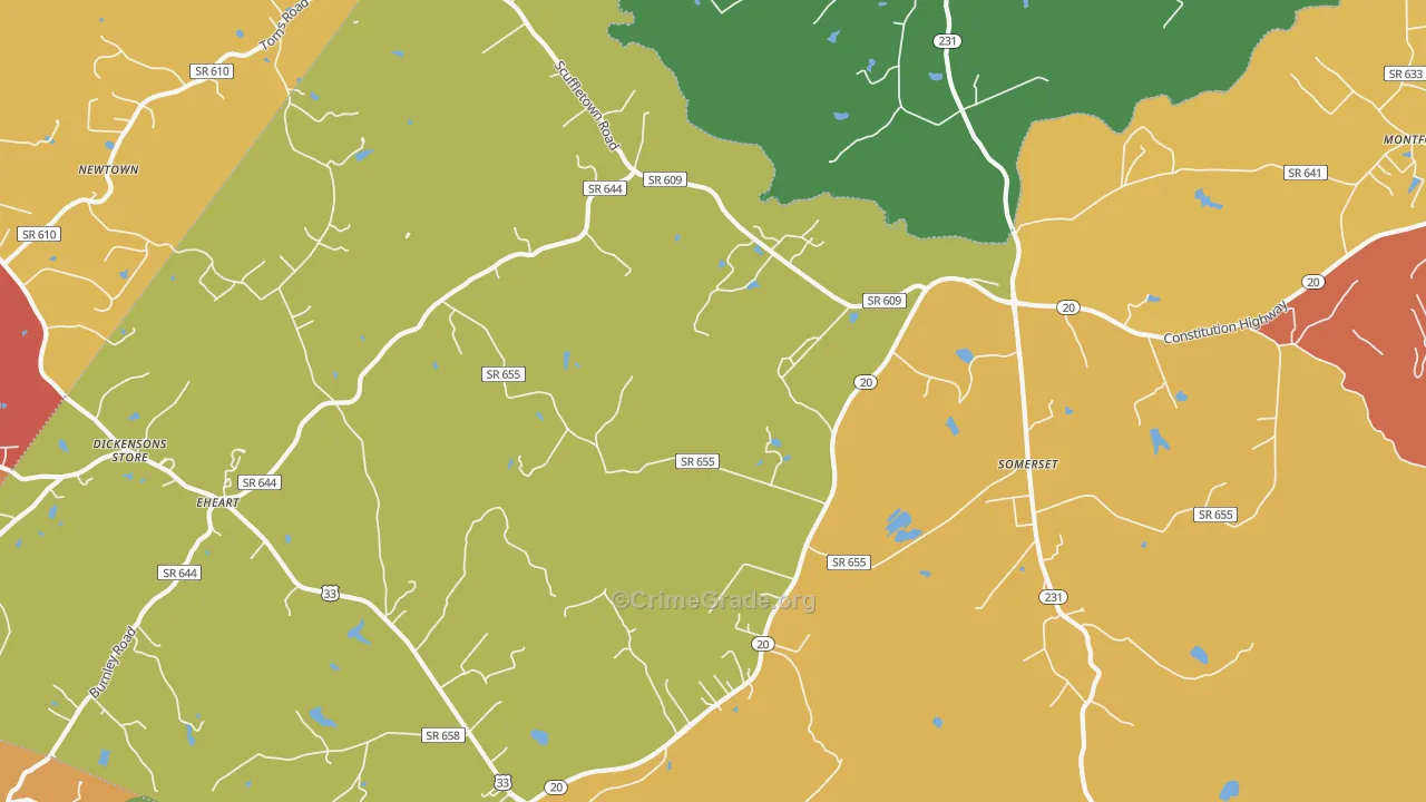 Somerset, VA Map of Theft Rates