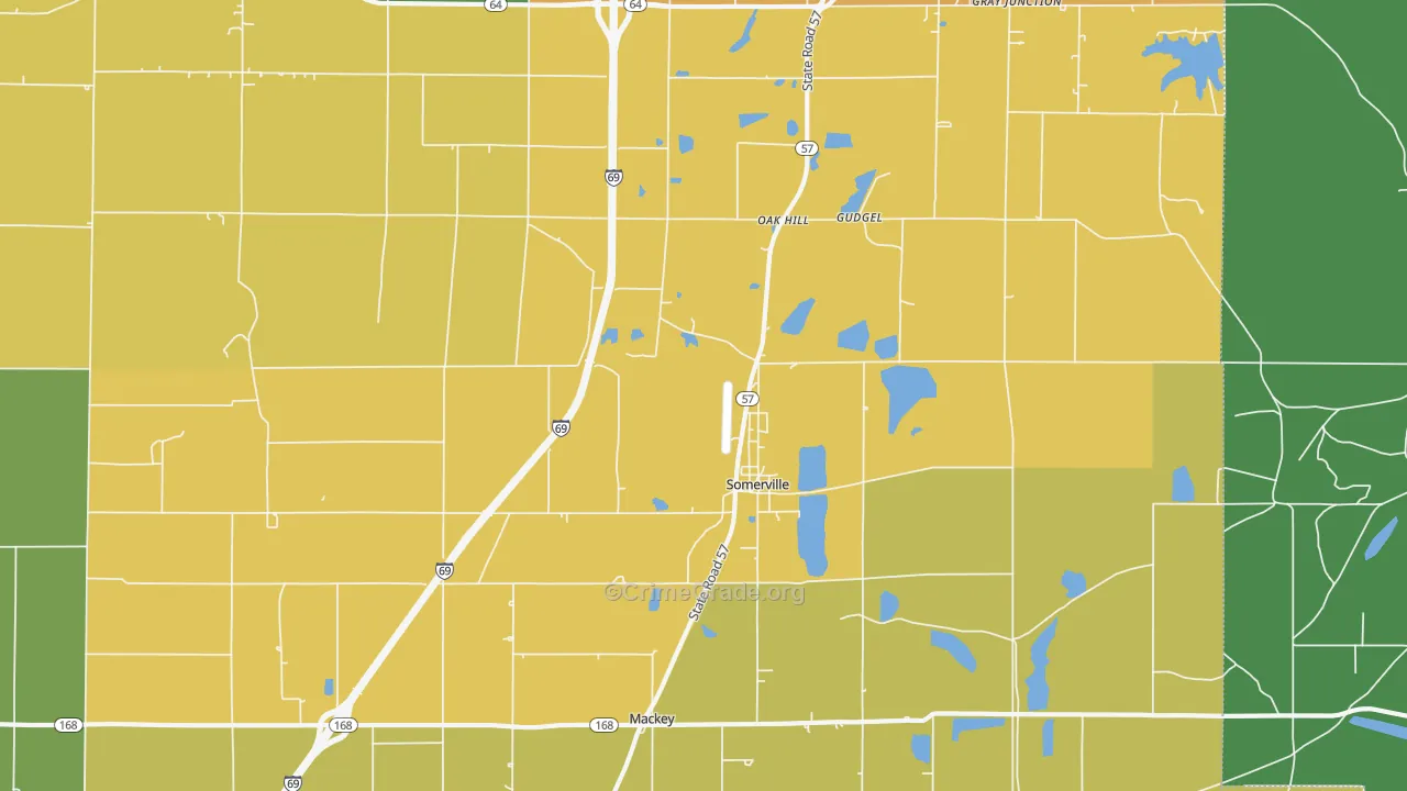 Somerville, IN Map of Theft Rates