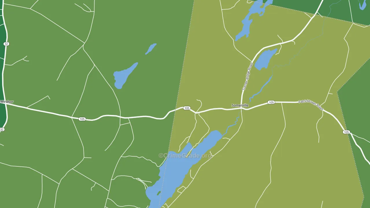 Somerville, ME Map of Theft Rates