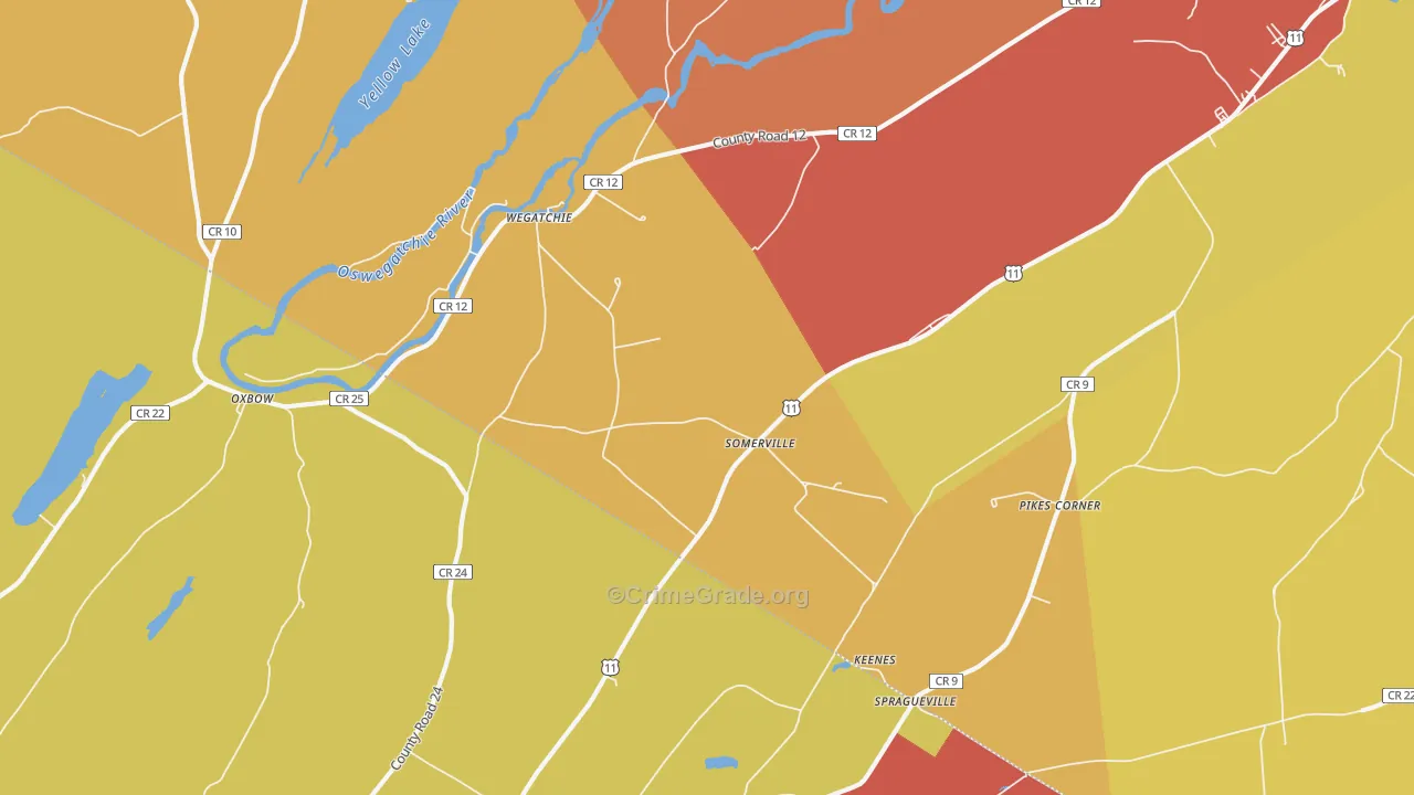 Somerville, NY Map of Theft Rates
