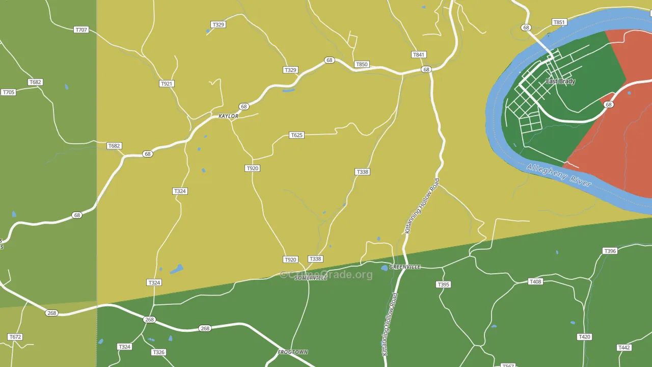 Somerville, PA Map of Theft Rates