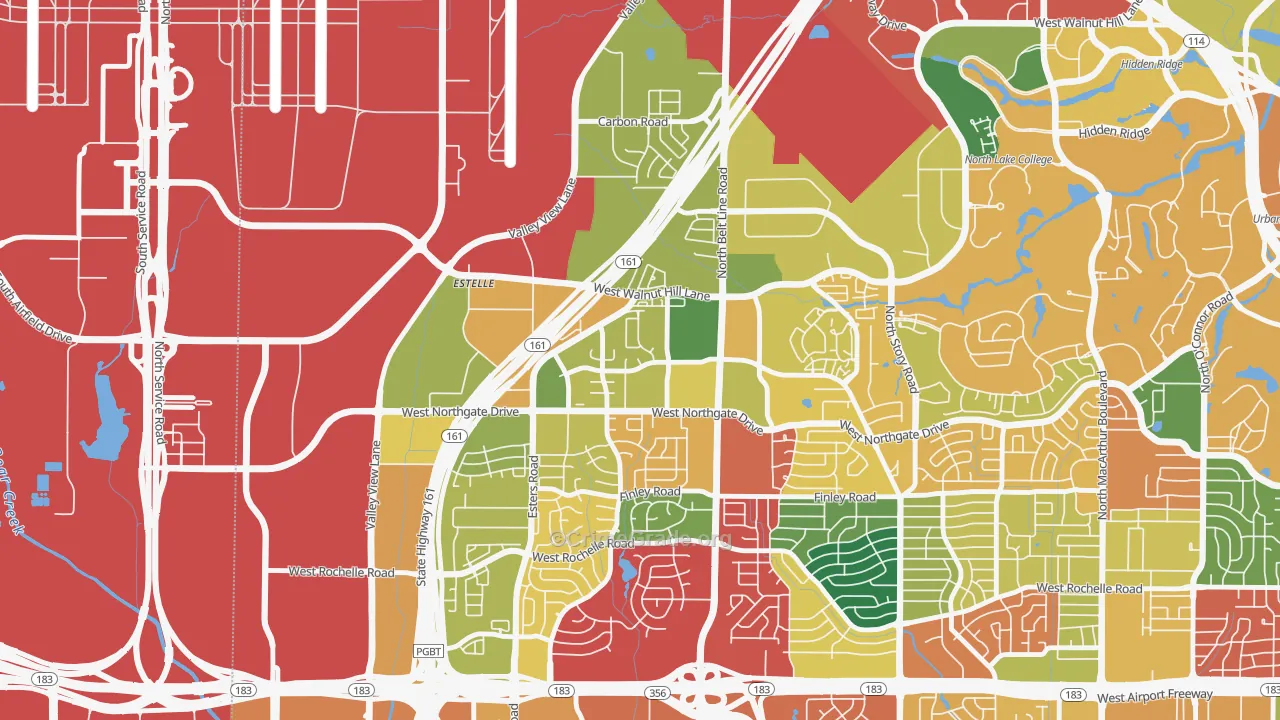 Song, Irving, TX Map of Theft Rates