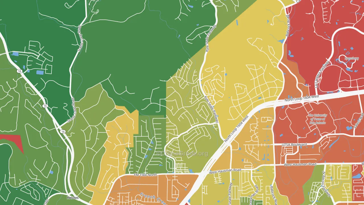 Sonoma Ranch, Helotes, TX Map of Theft Rates