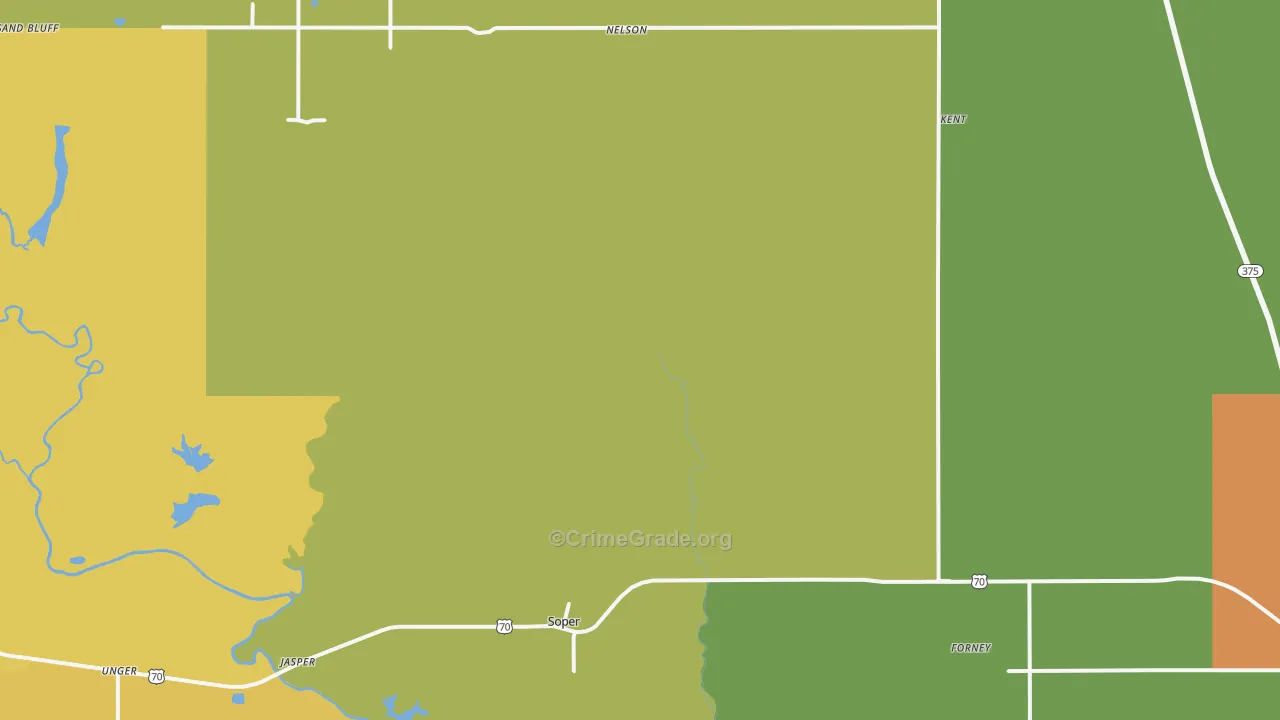 Soper, OK Map of Theft Rates
