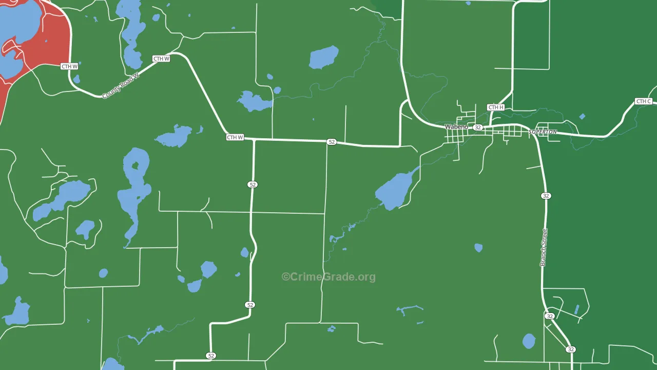 Soperton, WI Map of Theft Rates