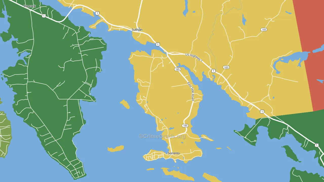 Sorrento, ME Map of Theft Rates