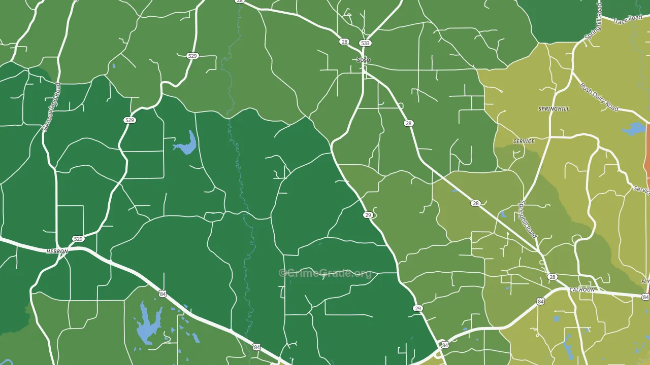 Soso, MS Map of Theft Rates