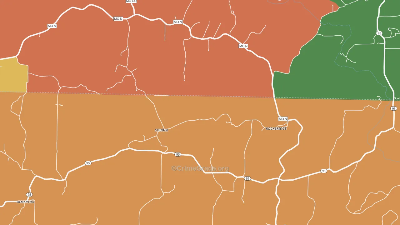 Souder, MO Map of Theft Rates