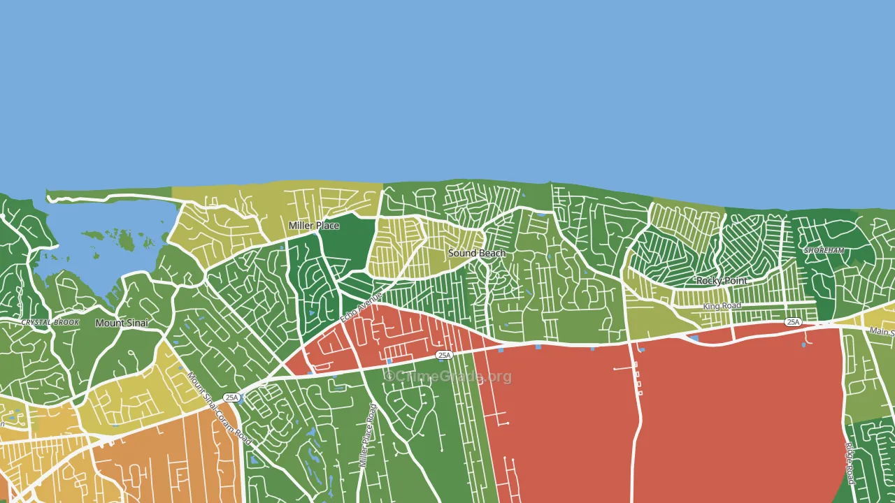Sound Beach, NY Map of Theft Rates