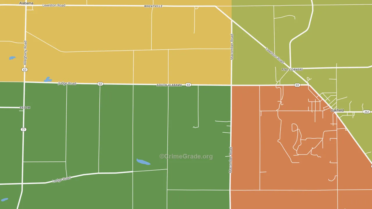 South Alabama, NY Map of Theft Rates