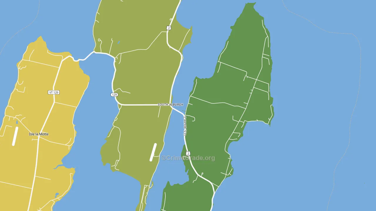 South Alburg, VT Map of Theft Rates