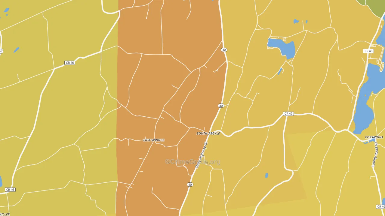 South Argyle, NY Map of Theft Rates