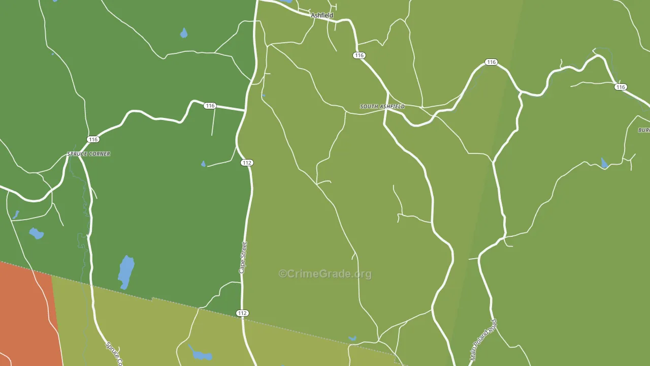 South Ashfield, MA Map of Theft Rates