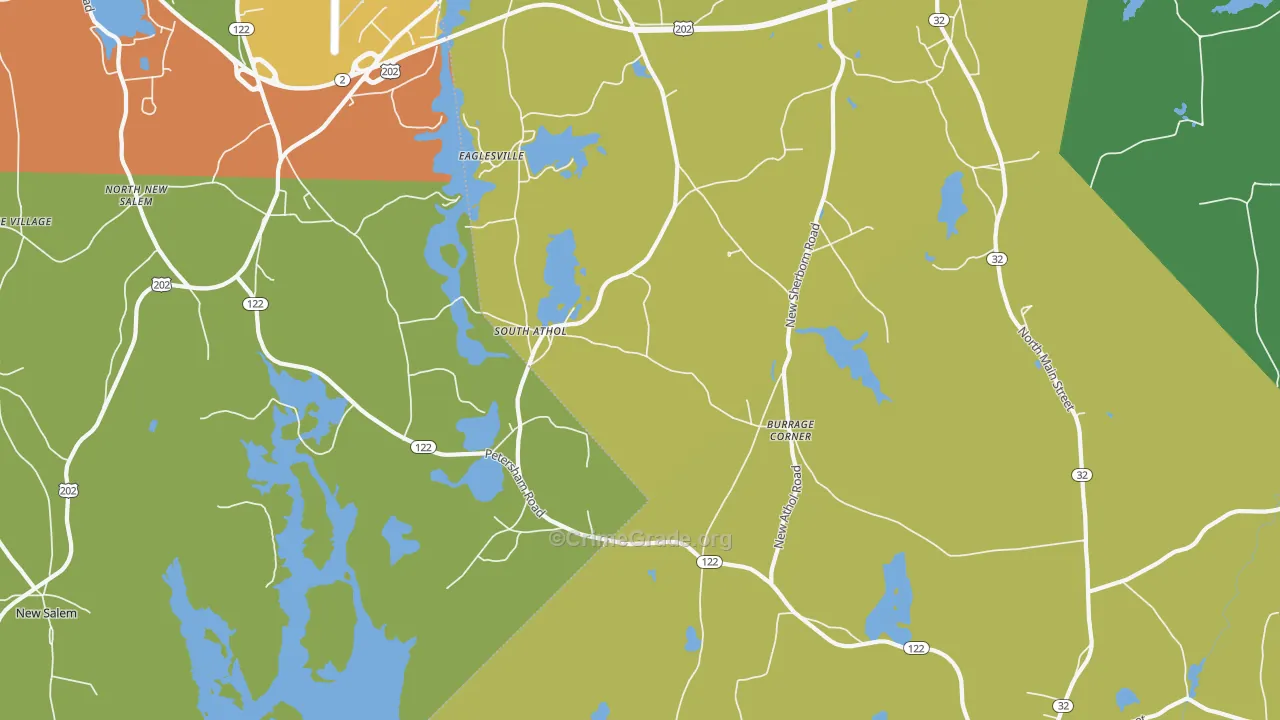 South Athol, MA Map of Theft Rates