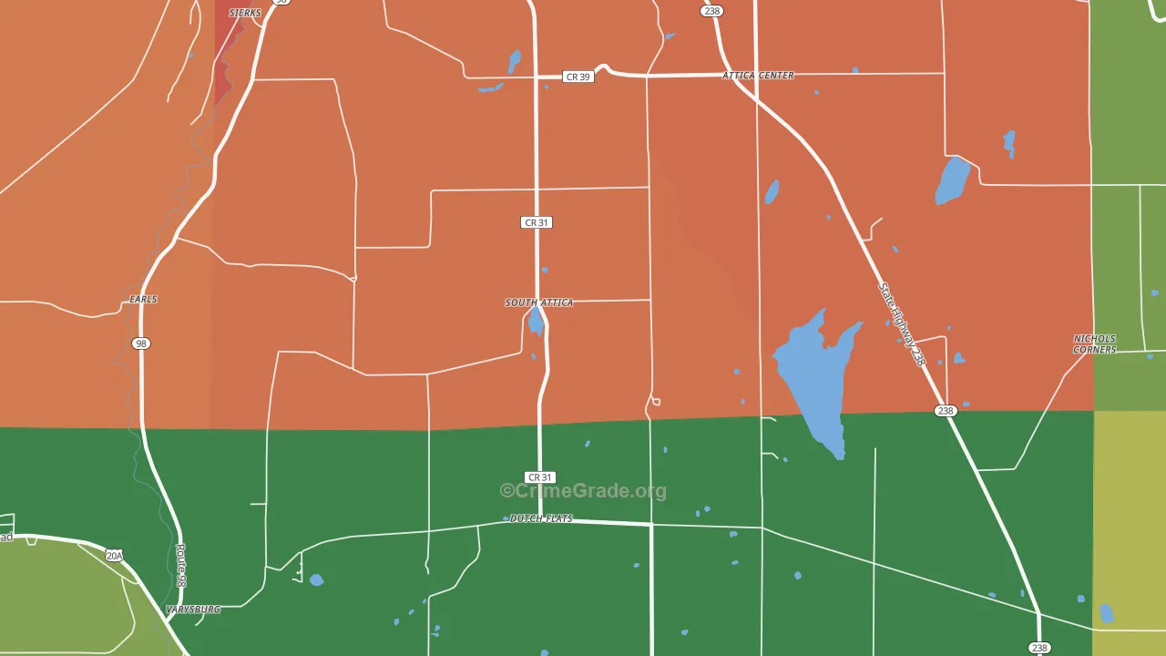South Attica, NY Map of Theft Rates
