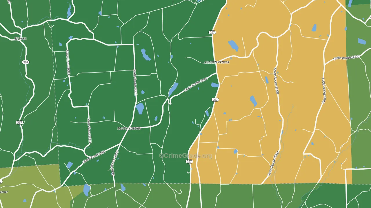South Auburn, PA Map of Theft Rates