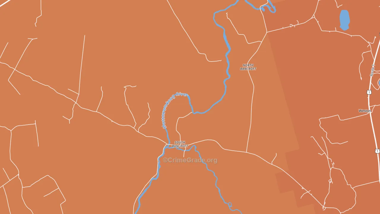 South Bancroft, ME Map of Theft Rates