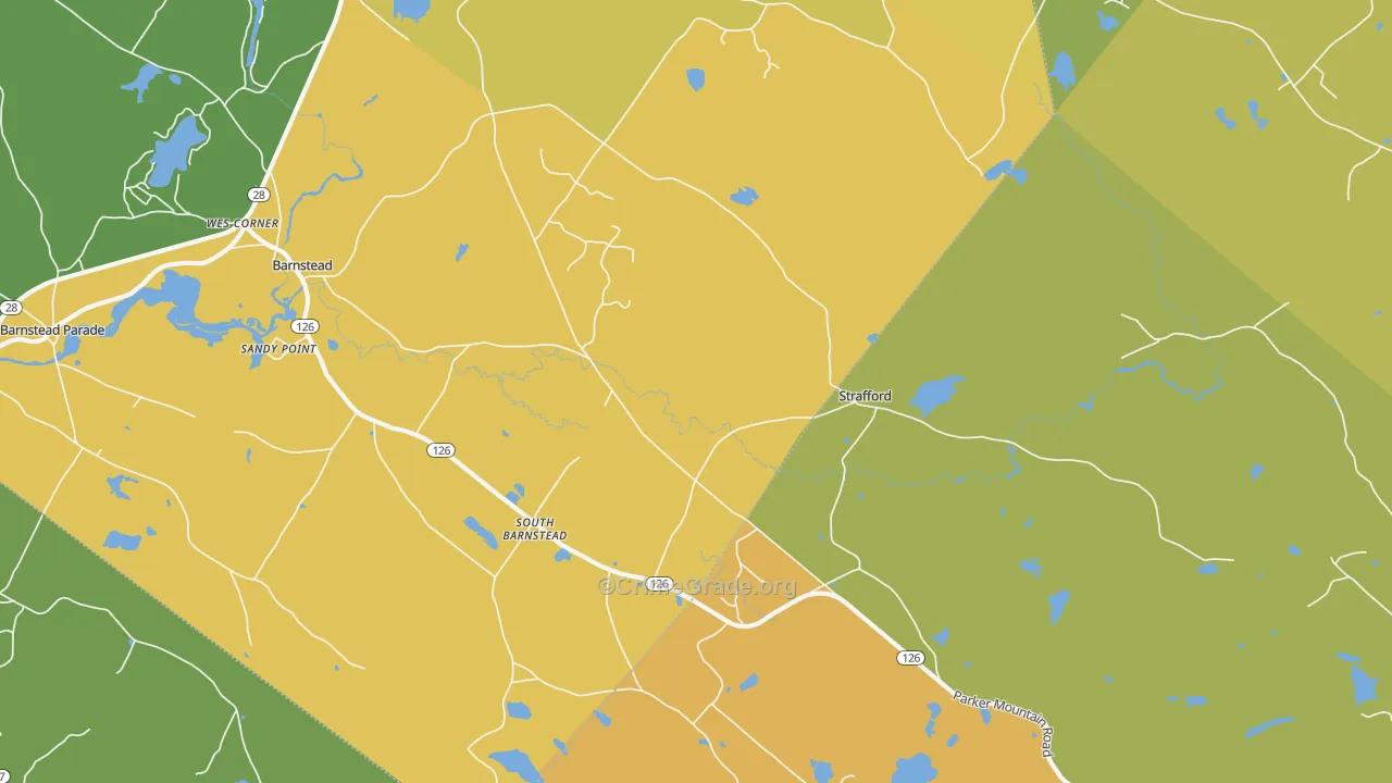 South Barnstead, NH Map of Theft Rates