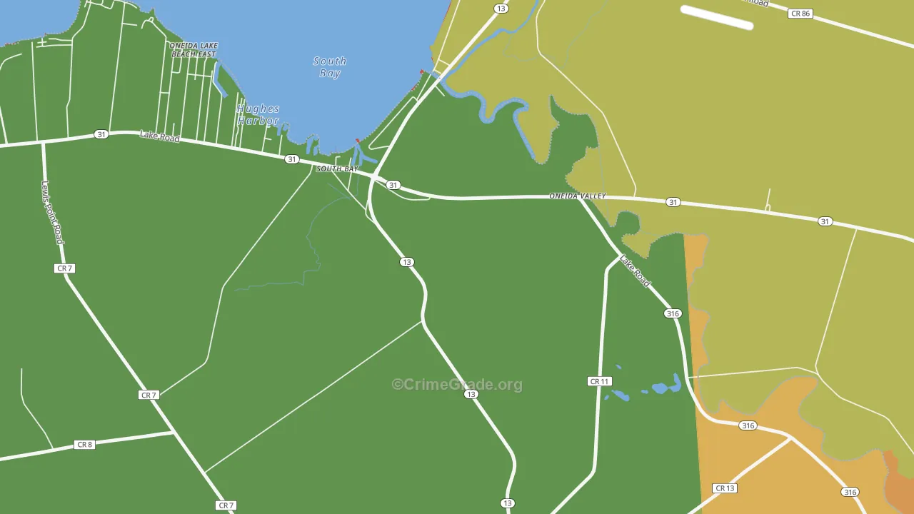South Bay, NY Map of Theft Rates