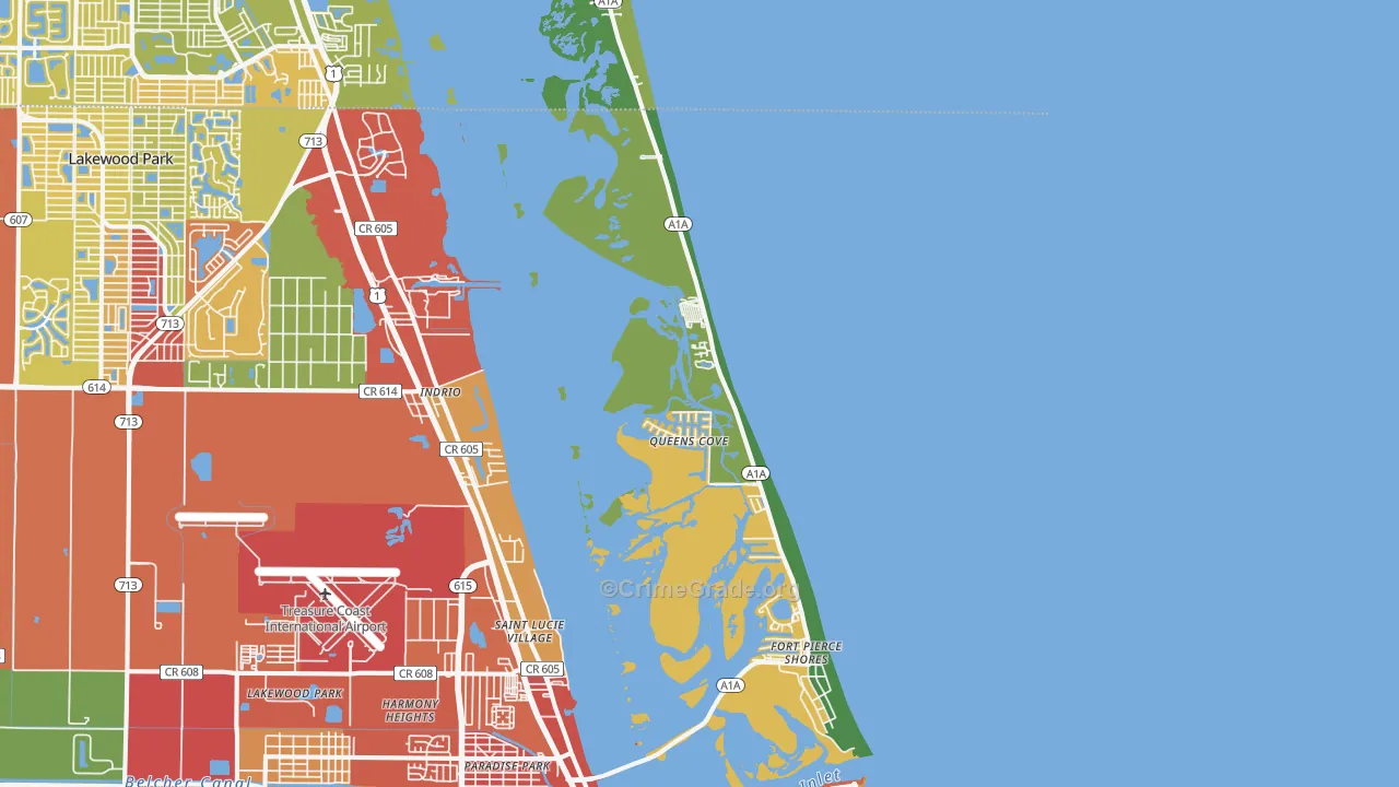 South Beach, Fort Pierce, FL Map of Theft Rates