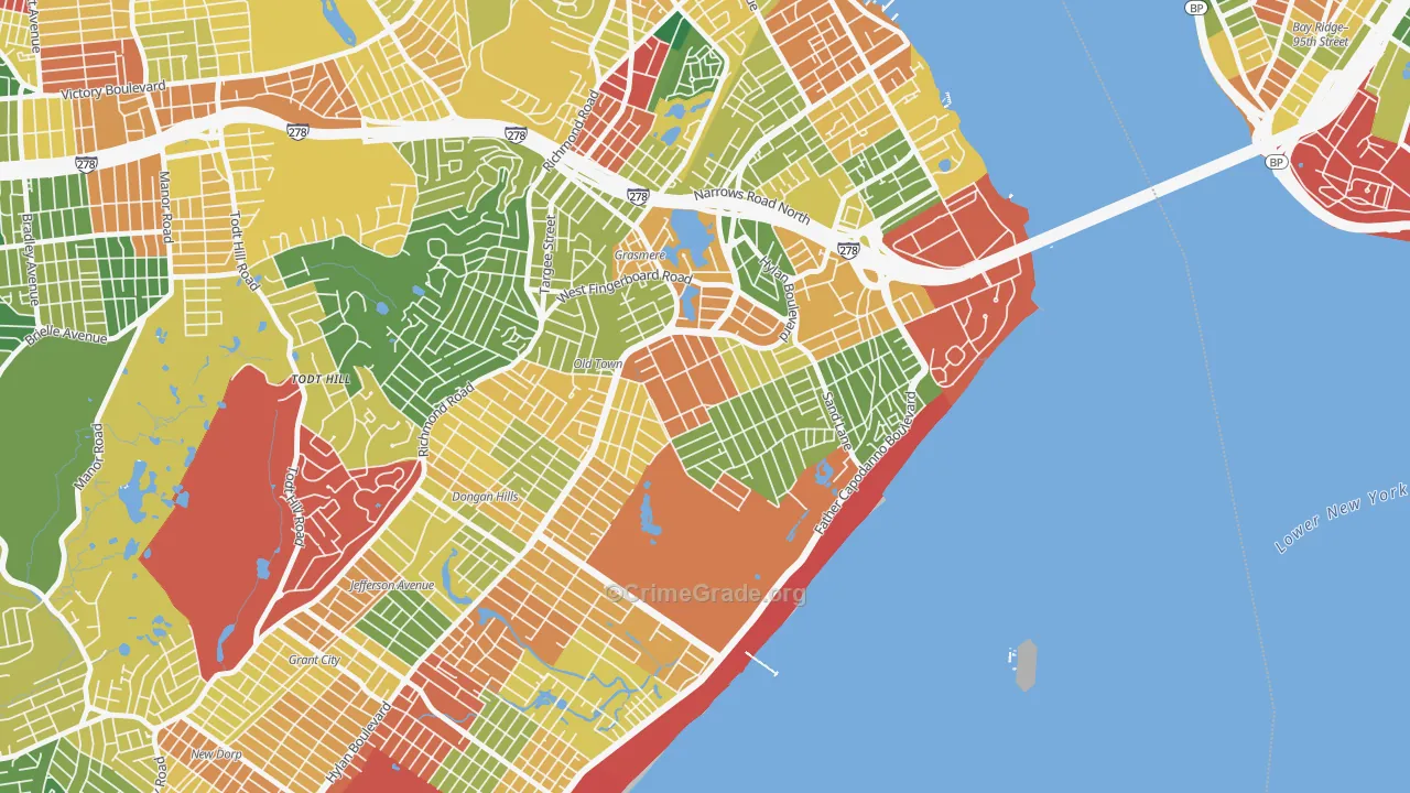 South Beach, Staten Island, NY Map of Theft Rates