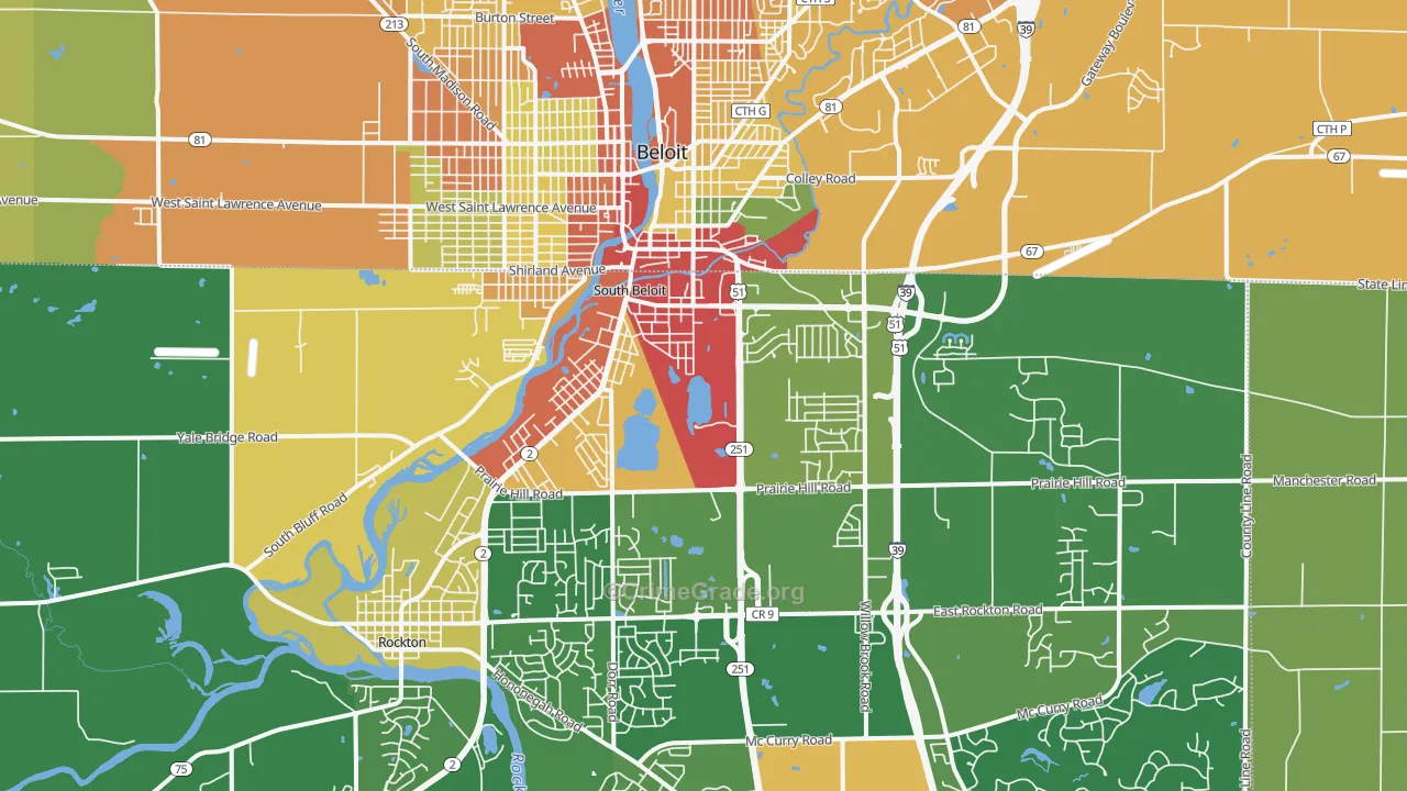 South Beloit, IL Map of Theft Rates